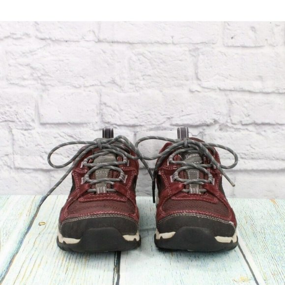 LL Bean Red Nylon Lace Up Waterproof Hiking Sneakers Shoes Size 9 M - Picture 4 of 9